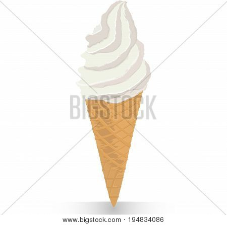 White ice cream on white background. Vector Image