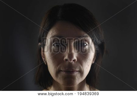 Portrait Of A Woman On White Bacground