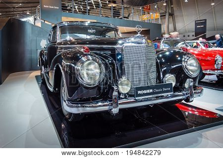 STUTTGART GERMANY - MARCH 18 2016: Vintage car Mercedes-Benz 300 Sc Coupe (W188 II) 1956. Europe's greatest classic car exhibition 