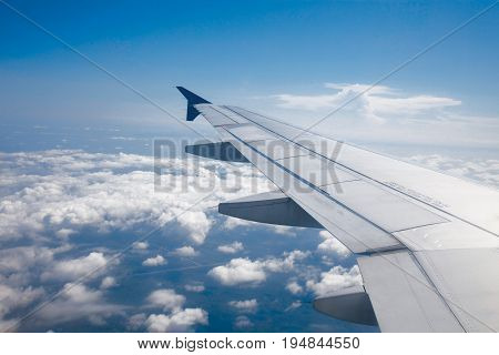 The Wing of an Airplane in the Sky