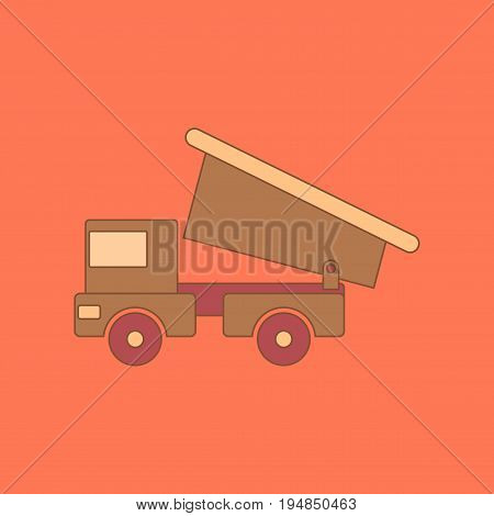 flat icon on stylish background Kids toy truck