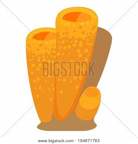 Column coral icon. Cartoon illustration of column coral vector icon for web isolated on white background
