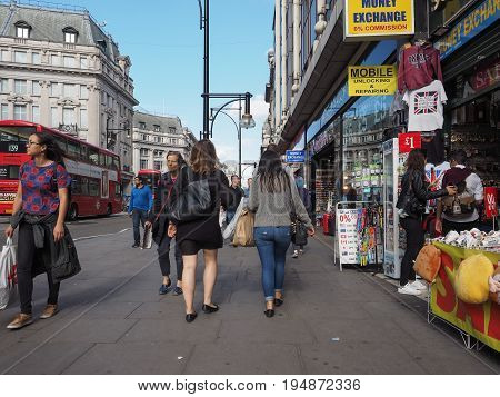 People In Oxford Street In London