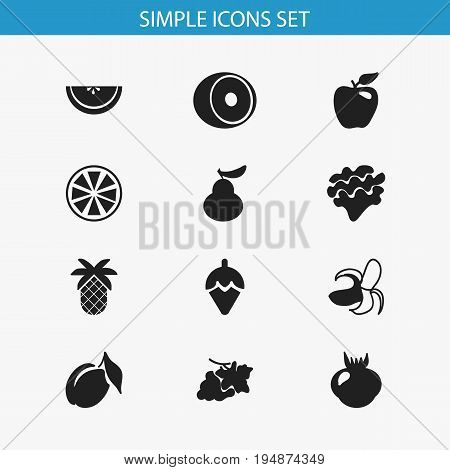 Set Of 12 Editable Berry Icons. Includes Symbols Such As Sugar Basin, Lemon, Duchess And More. Can Be Used For Web, Mobile, UI And Infographic Design.