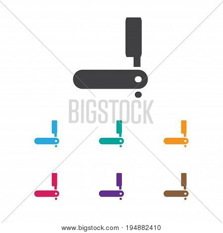 Vector Illustration Of Tonsorial Artist Symbol On Knife Icon. Premium Quality Isolated Sharp Element In Trendy Flat Style.