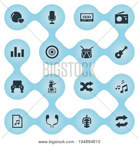 Vector Illustration Set Of Simple  Icons. Elements Record Player, Instrument, Record And Other Synonyms Microphone, Musical And Pop.