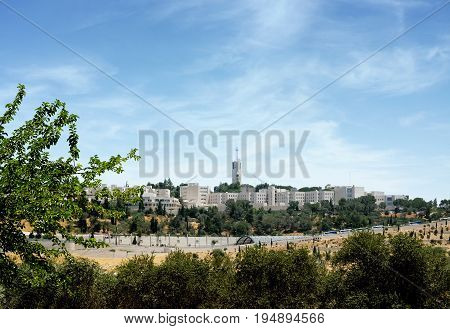 Buildings of the Hebrew University on Mount Scopus in Jerusalem