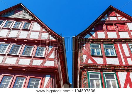 Facades Of Old Buildings In Herborn, Germany