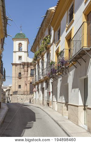 Typical street in the historic town of Lorca. Province of Murcia Spain