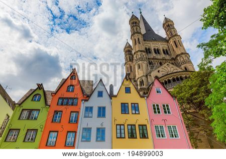 Old Buildings And Church In Cologne, Germany