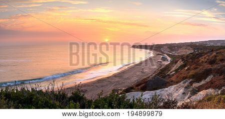 Sunset Over The Farthest South End Of Crystal Cove Beach
