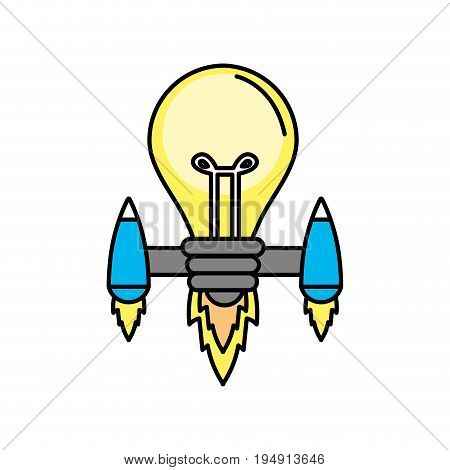 bulb with thrusters to creative idea vector illustration