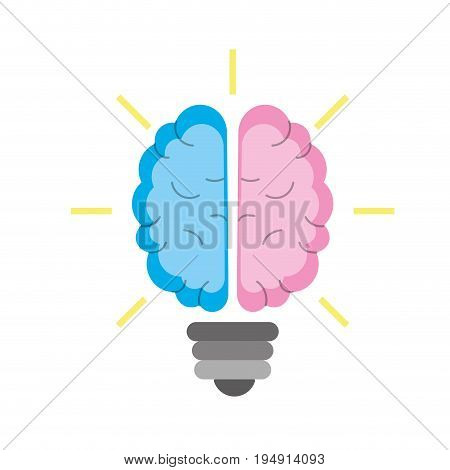 brain bulb to crative ideas solutions vector illustration