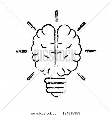 figure brain bulb to crative ideas solutions vector illustration