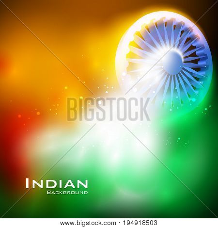 easy to edit vector illustration of Ashoka Chakra on Happy Independence Day of India background
