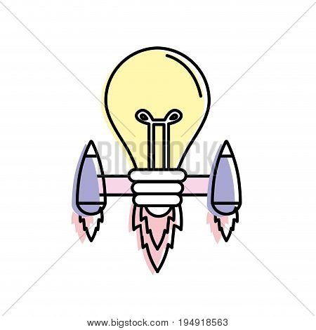 bulb with thrusters to creative idea vector illustration