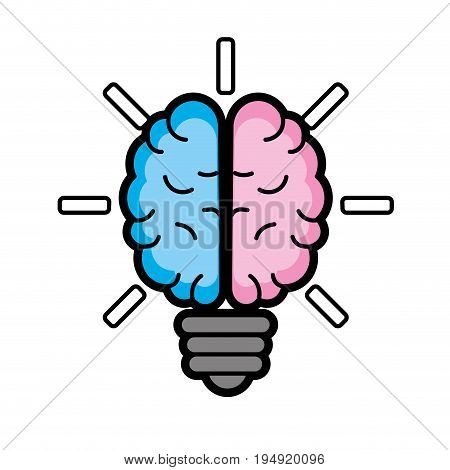brain bulb to crative ideas solutions vector illustration