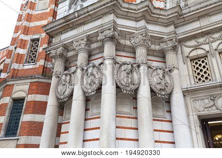 Westminster Cathedral Catholic Church neo-Byzantine style London United Kingdom. It is the largest Catholic church in England and Wales and the seat of the Archbishop of Westminster.