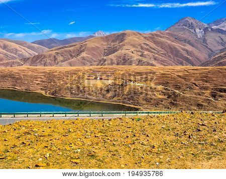 Tibetan buddhist temple at the wayside in Sichuan China