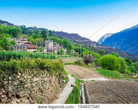 High land agriculture at Jaiju Tibetan Village in Sichuan China