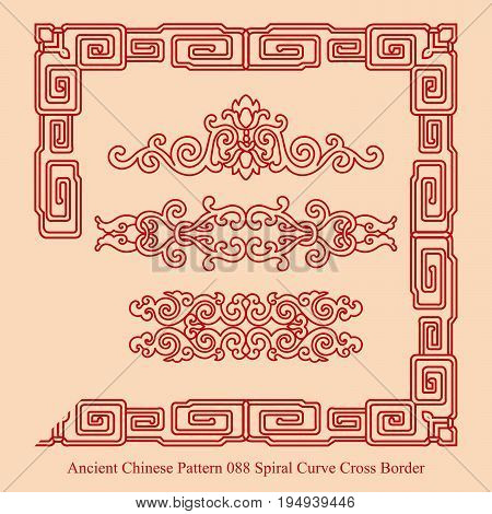 Ancient Chinese Pattern Of Spiral Vine Lithograph Flower Frame