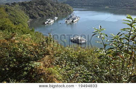 France, Brittany; Landevennec: boats cemetery