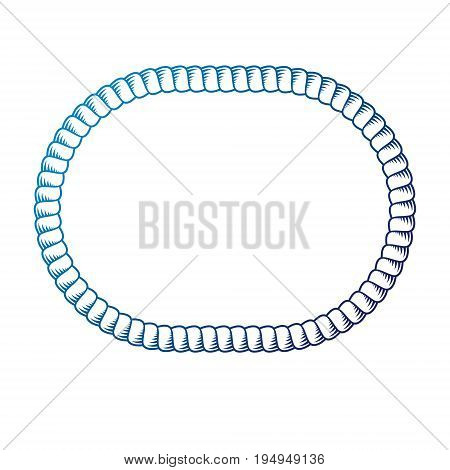 Decorative award vintage circular frame with clear copy space made as rope design. Vector retro style label heraldry emblem isolated on white background.
