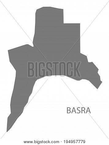 Basra Iraq map grey illustration silhouette shape