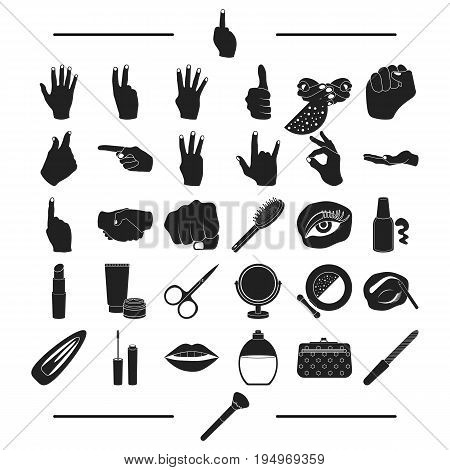 airdresser, salon, cosmetology and other  icon in black style.nail file, cosmetics, hygiene, icons in set collection.