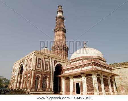 Asia New Delhi Indie Qutab Minaret