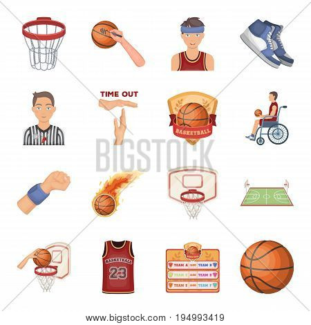 Ball, game, sport, fitness and other icons of basketball. Basketball set collection icons in cartoon style vector symbol stock illustration.