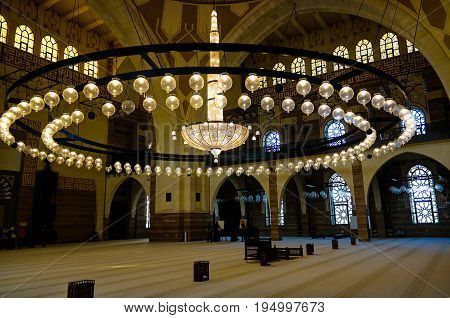 Interior view to Al Fateh Mosque - 02-05-2015 Abu-Dhabi UAE