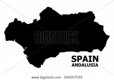 Vector Map Of Andalusia Province With Name. Map Of Andalusia Province Is Isolated On A White Backgro