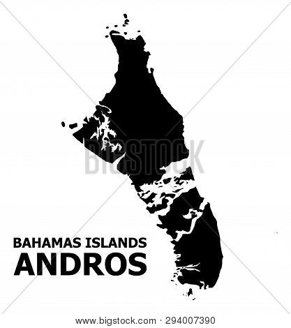 Vector Map Of Bahamas - Andros Island With Title. Map Of Bahamas - Andros Island Is Isolated On A Wh