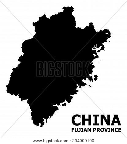 Vector Map Of Fujian Province With Name. Map Of Fujian Province Is Isolated On A White Background. S