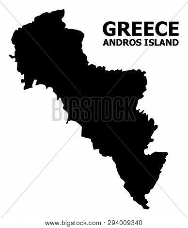 Vector Map Of Greece - Andros Island With Title. Map Of Greece - Andros Island Is Isolated On A Whit