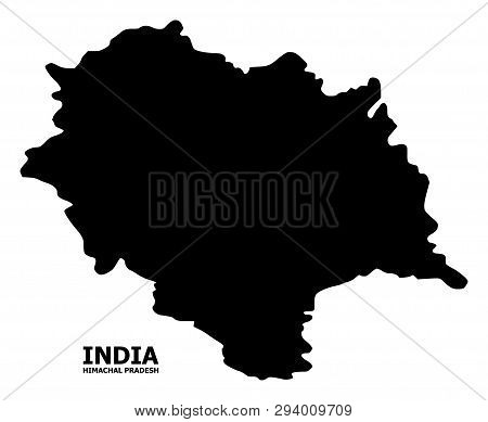 Vector Map Of Himachal Pradesh State With Name. Map Of Himachal Pradesh State Is Isolated On A White