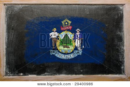 Государства флага из нас Мэн на Blackboard окрашены с мелом
