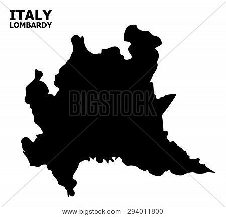 Vector Map Of Lombardy Region With Name. Map Of Lombardy Region Is Isolated On A White Background. S