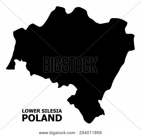 Vector Map Of Lower Silesia Province With Caption. Map Of Lower Silesia Province Is Isolated On A Wh
