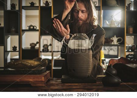 Tea ceremony is perfomed by tea master