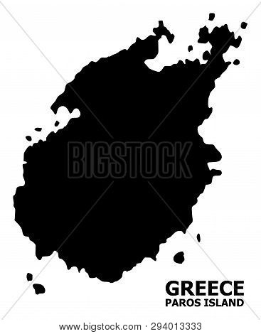 Vector Map Of Paros Island With Name. Map Of Paros Island Is Isolated On A White Background. Simple 