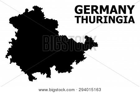 Vector Map Of Thuringia State With Name. Map Of Thuringia State Is Isolated On A White Background. S
