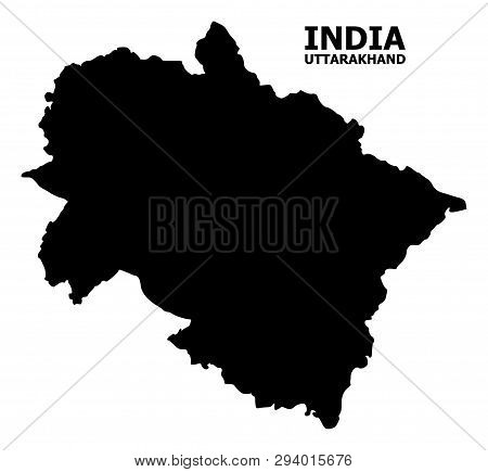 Vector Map Of Uttarakhand State With Name. Map Of Uttarakhand State Is Isolated On A White Backgroun