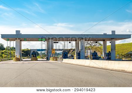Saint Ann, Jamaica - March 19 2019: Toll Booth/ Toll Plaza On The Edward Seaga (north South) Highway