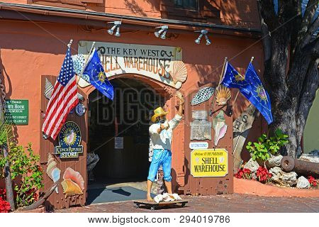 Key West, Fl, Usa - Dec 20, 2012: Key West Shell Warehouse At Mallory Square In Key West, Florida, U