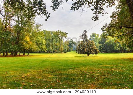 Monza Large Park In Autumn. At Monza. Italy