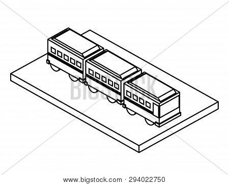Articulated Bus Transport Isometric Icon Vector Illustration Design