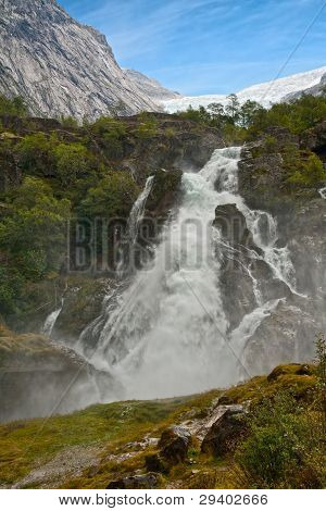 Wasserfall Kleivafossen in Bergen, Norwegen