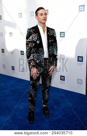 LOS ANGELES - MAR 30:  Adam Rippon at the Human Rights Campaign 2019 Los Angeles Dinner  at the JW Marriott Los Angeles at L.A. LIVE on March 30, 2019 in Los Angeles, CA